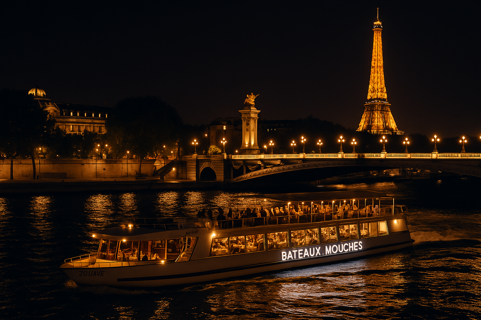 Le Zouave - Bateau Mouche by night
